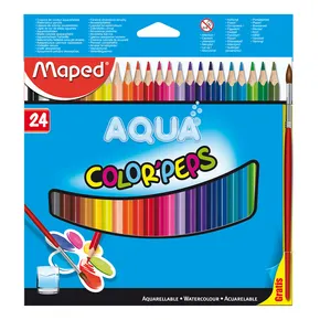 Maped Color´Peps Aqua Buntstifte, 24 Farben + Pinsel